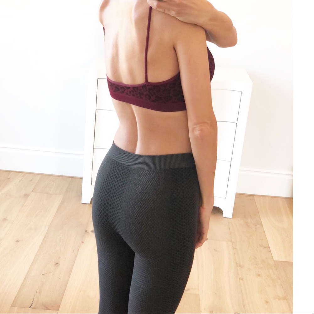 LAGUNA Burgundy Leopard Lace Trim Bralette - Picture 6 of 9